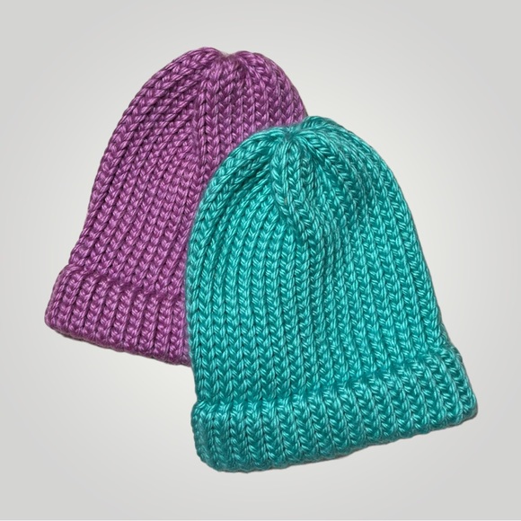 Hand Crafted Accessories - Lot/2 Handmade Knit Winter Hats